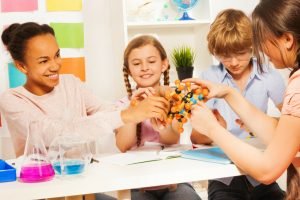 Children working iin classroom