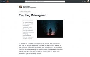Modern Learners Community screen - blog
