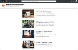 Modern Learners Community screen - thumbnails