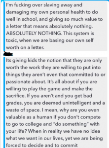 tweet from student